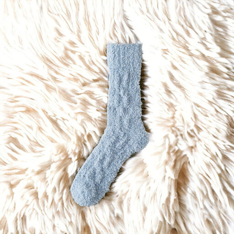 Mid-Calf Coral Velvet Socks For Women