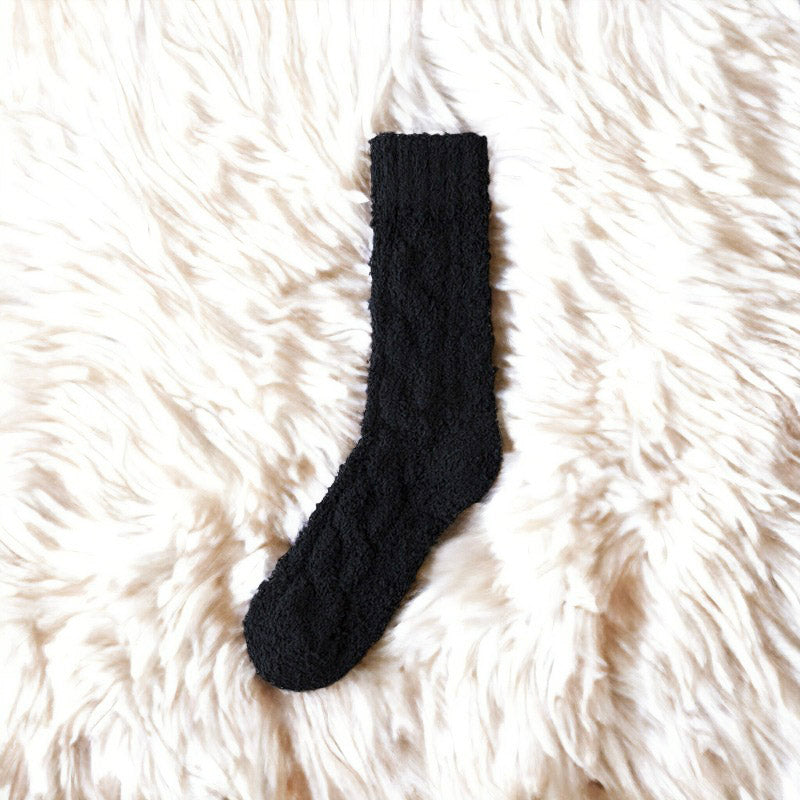 Mid-Calf Coral Velvet Socks For Women