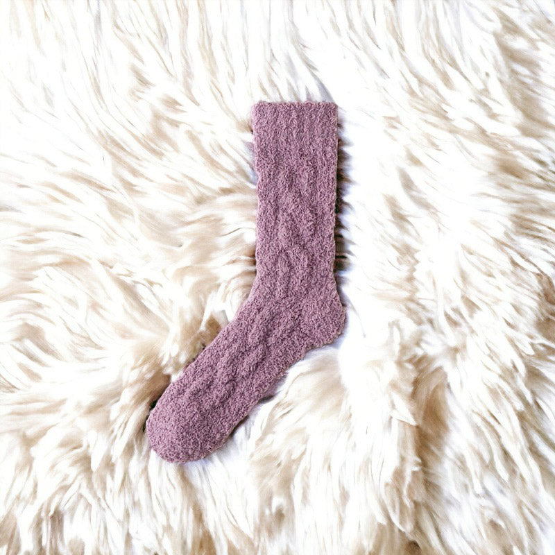 Mid-Calf Coral Velvet Socks For Women