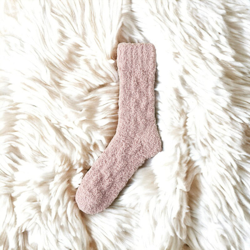 Mid-Calf Coral Velvet Socks For Women