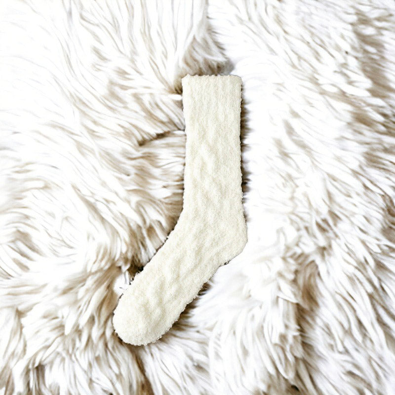 Mid-Calf Coral Velvet Socks For Women