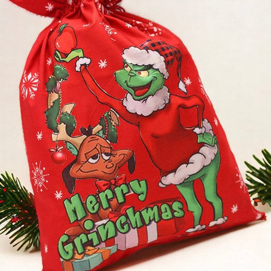 Grinch Designed Decorative Christmas Gift Bag