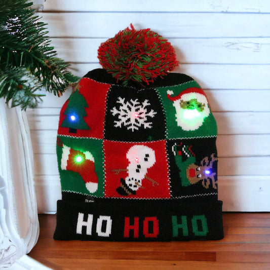 Knitted Christmas Hats With Led Lights
