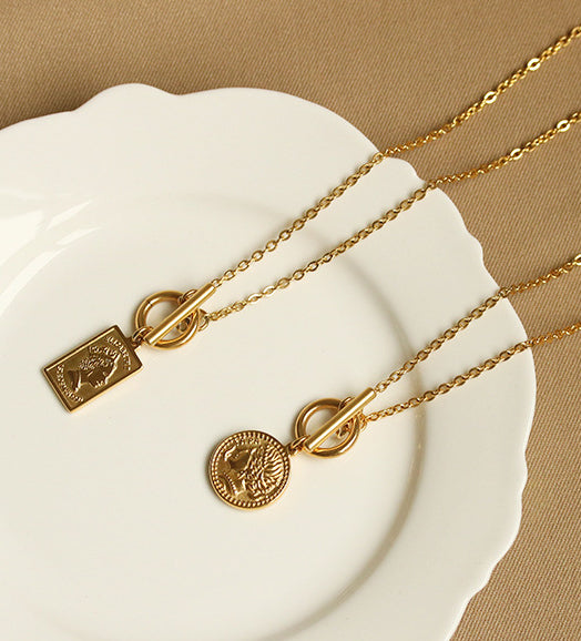 Classic Portrait Coin Gold Necklace Variety
