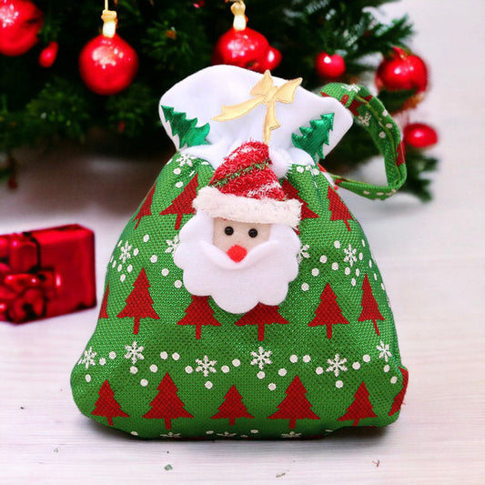 Festive Santa And Snowman Christmas Gift Bag