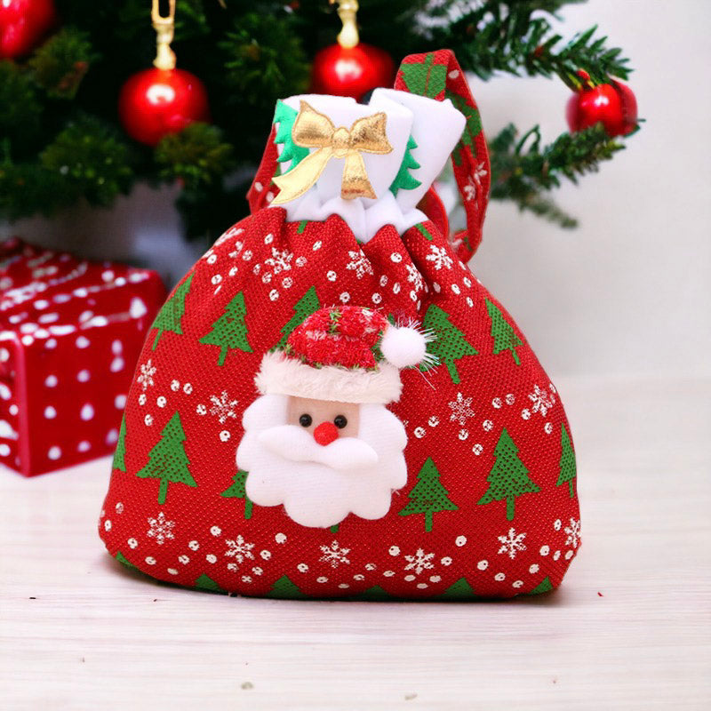 Festive Santa And Snowman Christmas Gift Bag