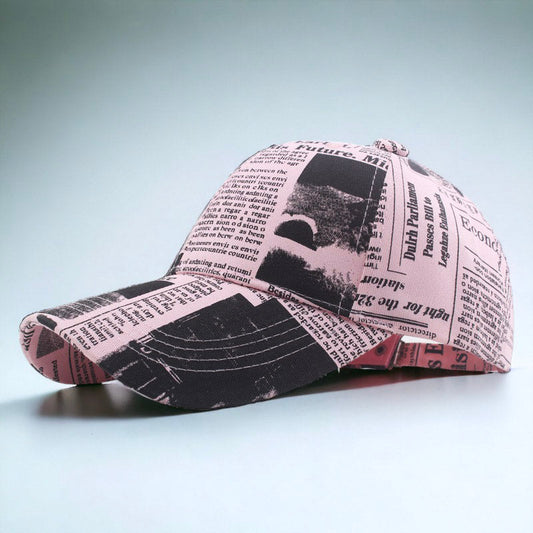 Retro Newspaper Style Baseball Cap