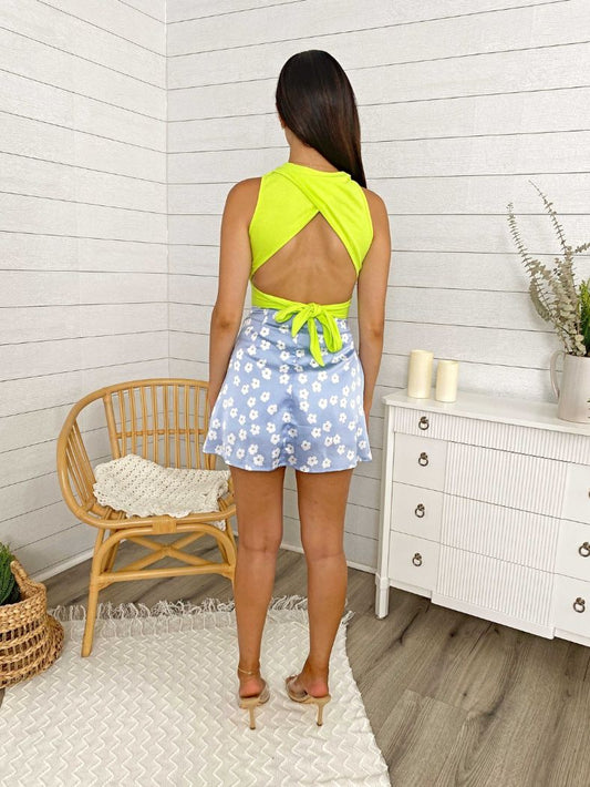 Floral Printed Mini Slip Skirt