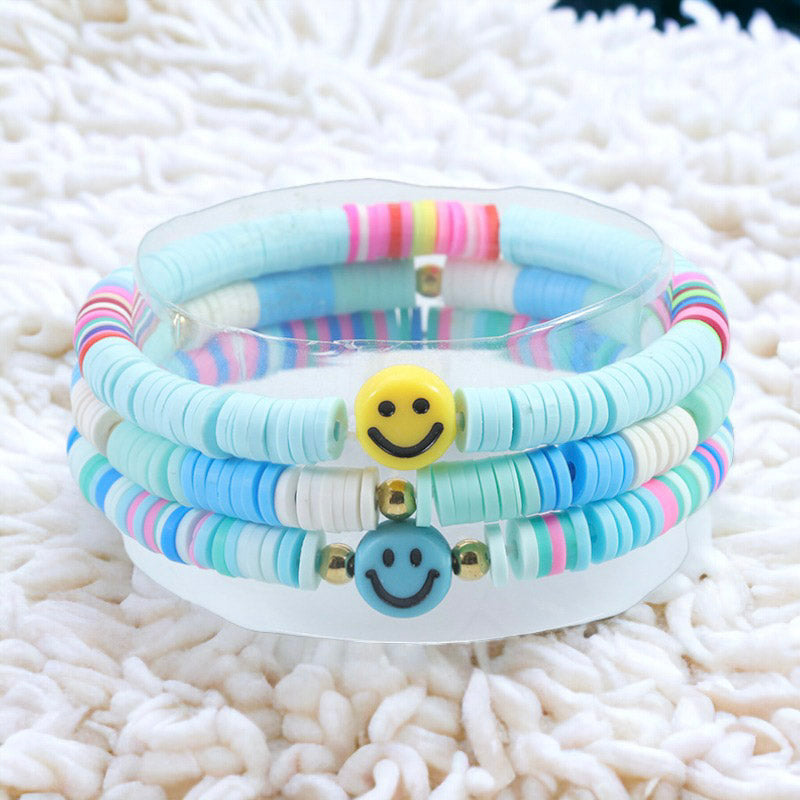 Set of Layered Soft Pottery Bead Bracelet