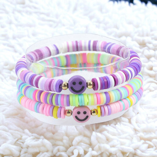 Set of Layered Soft Pottery Bead Bracelet