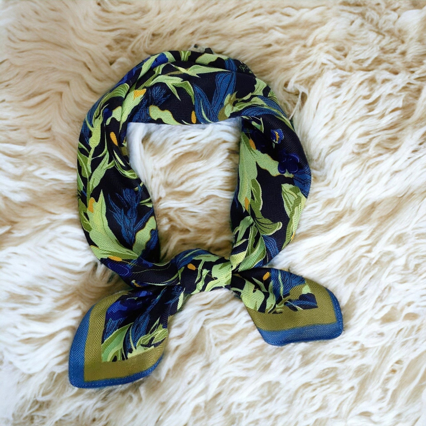 Flower Printed Silk Retro Scarf For Women