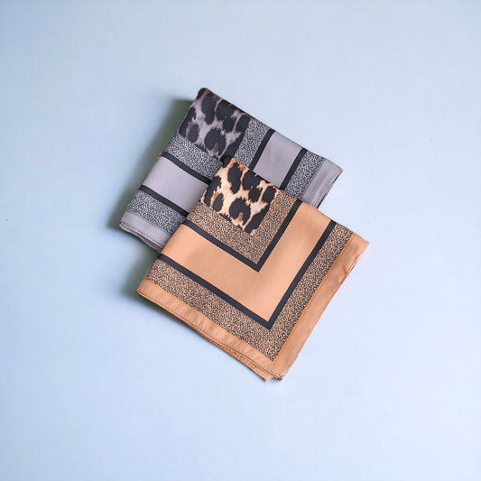 Spring and Summer Versatile Leopard Printed Silk Scarf For Women