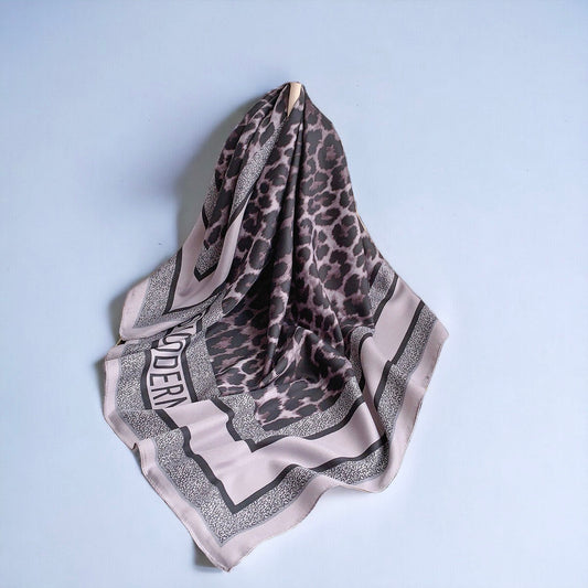 Spring and Summer Versatile Leopard Printed Silk Scarf For Women
