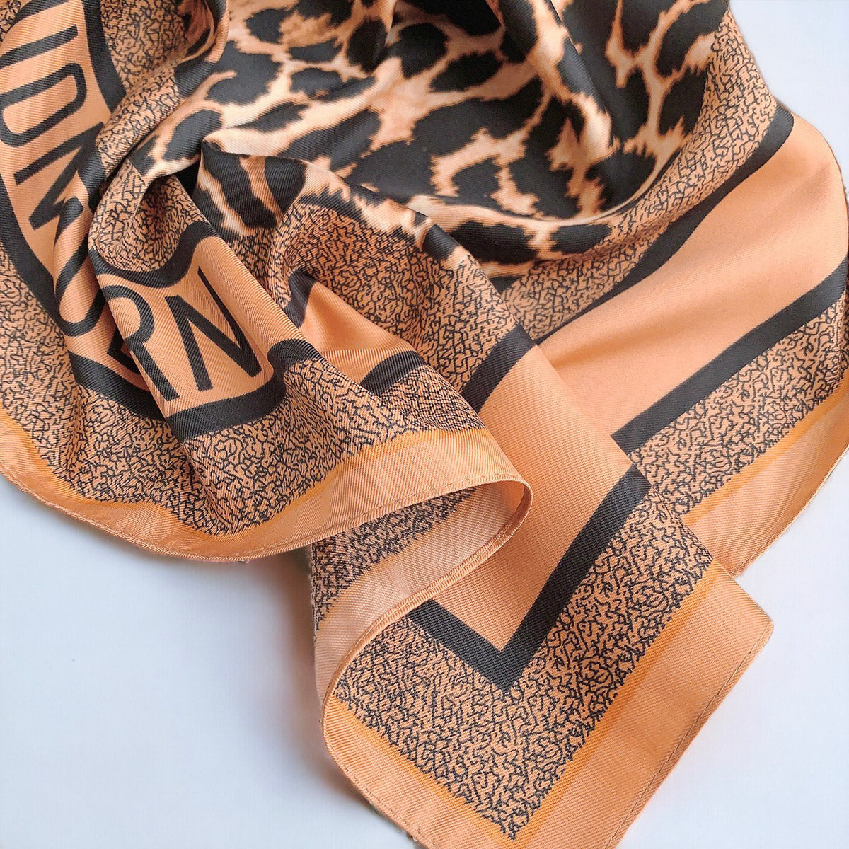 Spring and Summer Versatile Leopard Printed Silk Scarf For Women