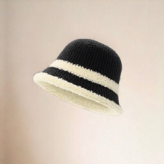 Plush Spliced Woolen Fisherman Hat For Women