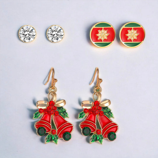 Festive Christmas Earrings 3pc Set
