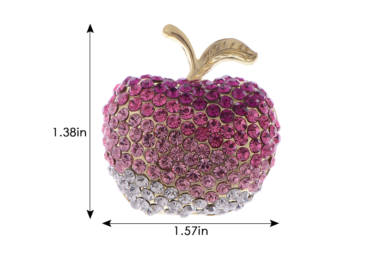 Swarovski Crystal Silver Shine Blue Green Apple Brooch Pin