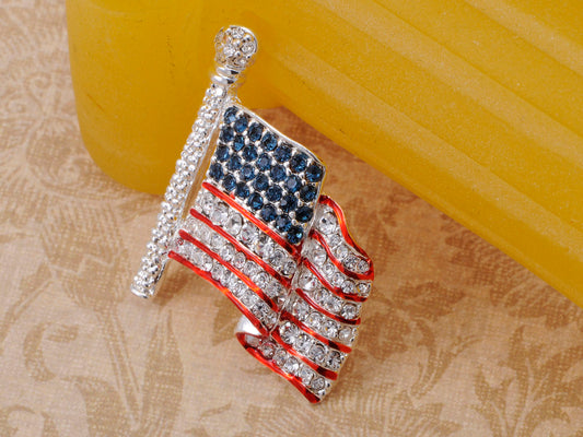 4th Of July American USA Flag Pin Brooch