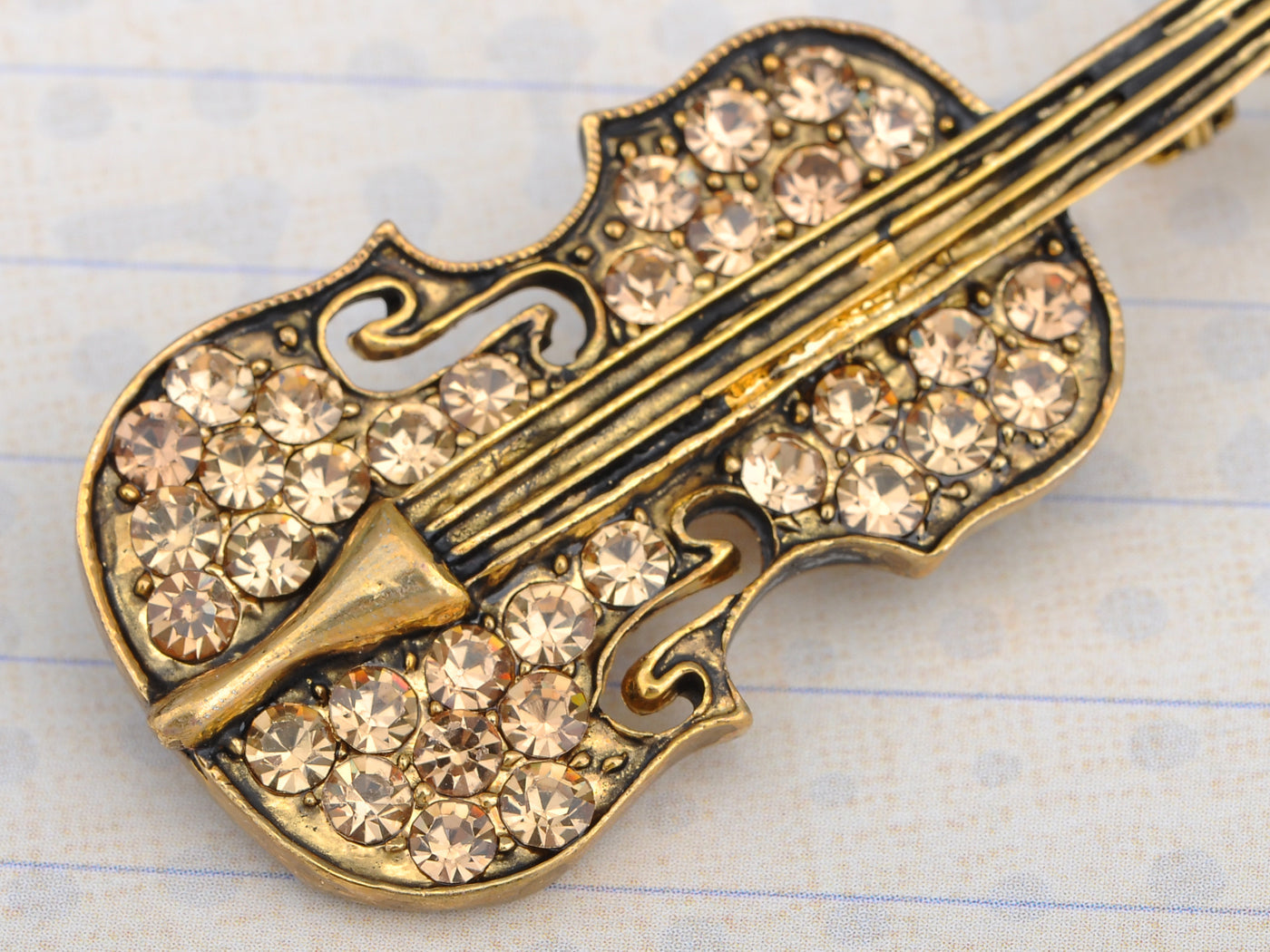 Violin Brooch Pin Enamel Bow Cello Fiddle Music Instrument