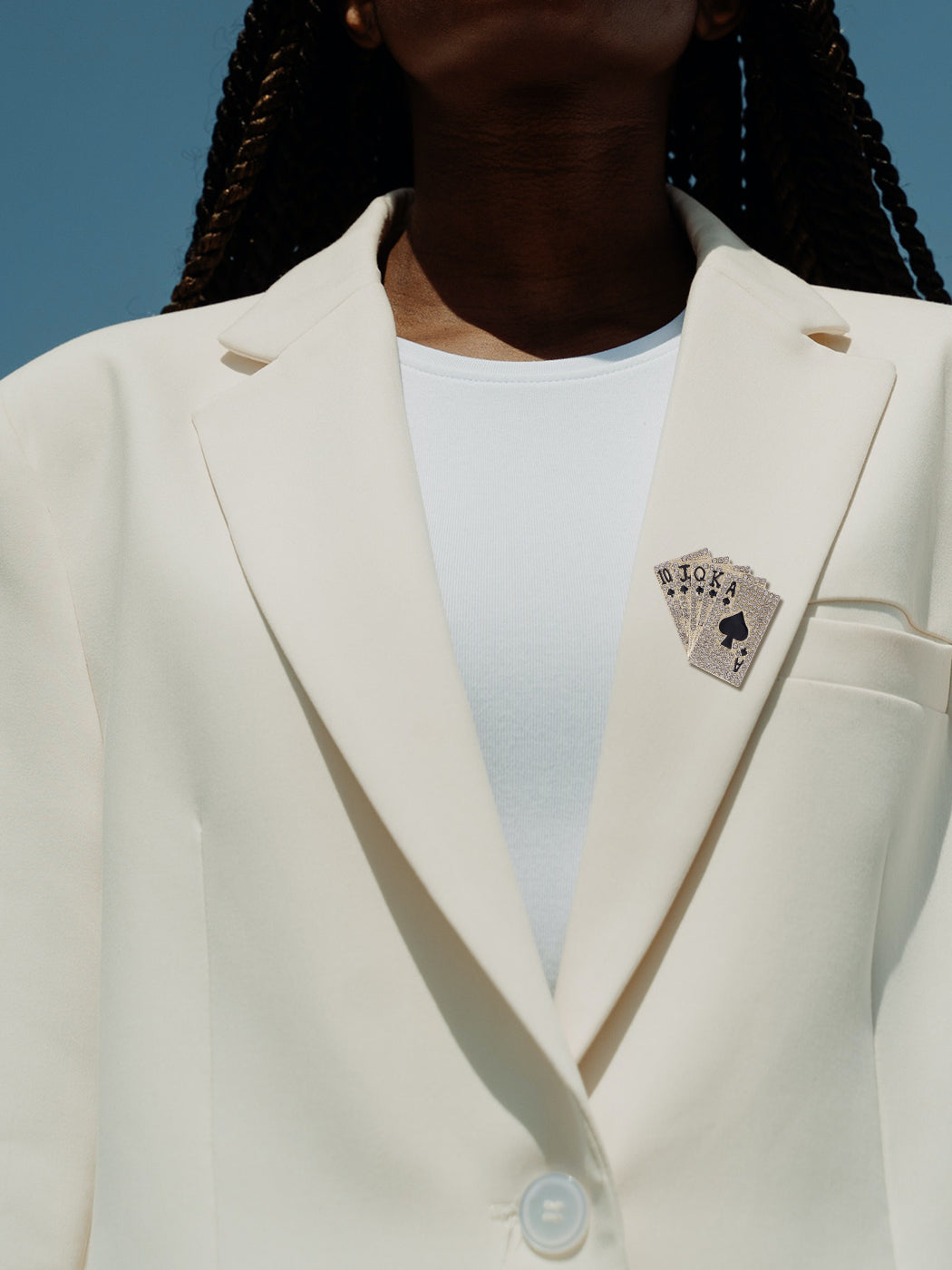 Royal Flush Poker Playing Hand Cards Brooch Pin