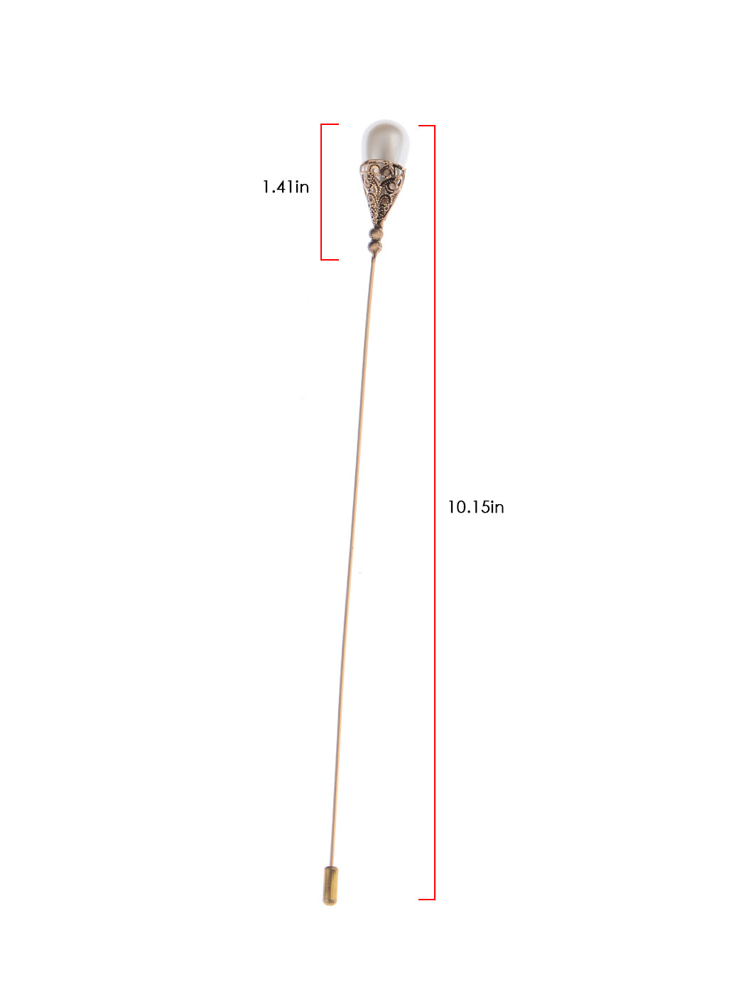 Women's Hat Pin Long Handle Golden Jewelry Retro Hollow Out Pearl Pins