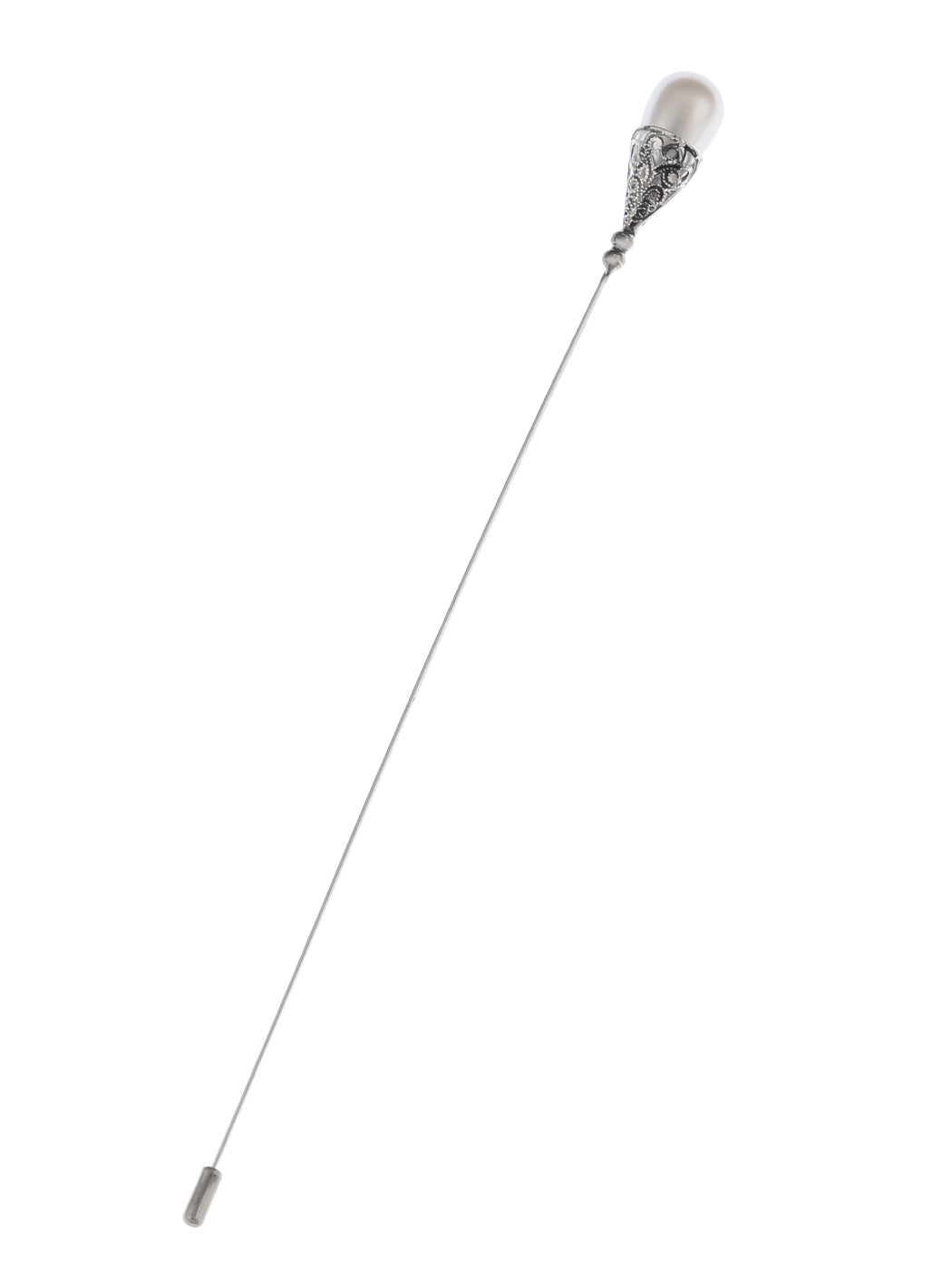 Women's Hat Pin Long Handle Golden Jewelry Retro Hollow Out Pearl Pins