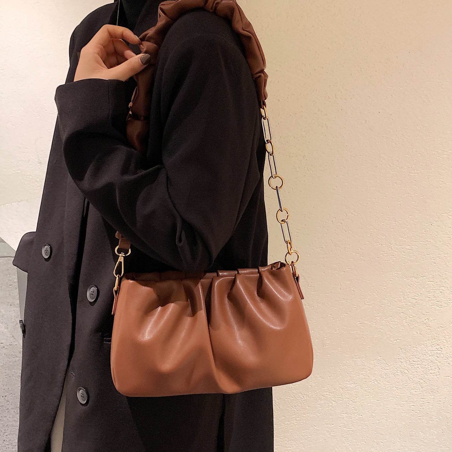 Ruched Multi Chain Bag
