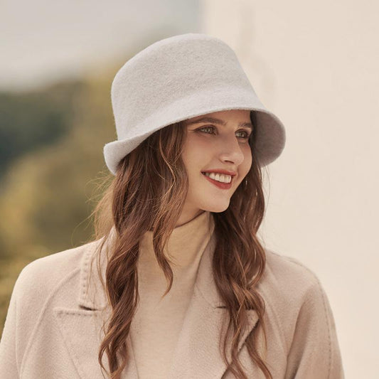 Minimalist Wool Cloche Hat