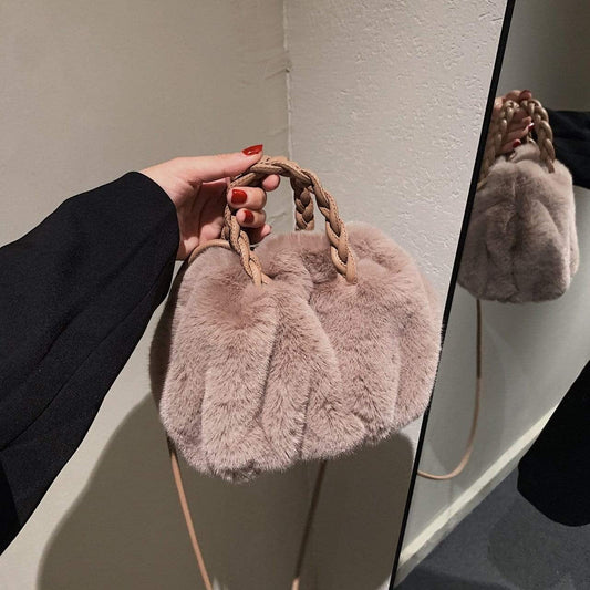 Fluffy Braided Handle Bag