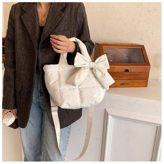 Quilted Ribbon Detail Hand Bag