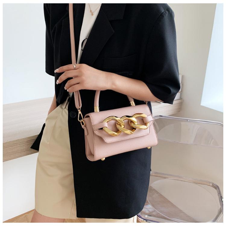 Gold Buckle Top Handle Bag