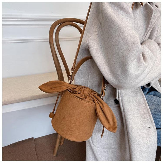 Ribbon Top Bucket Bag