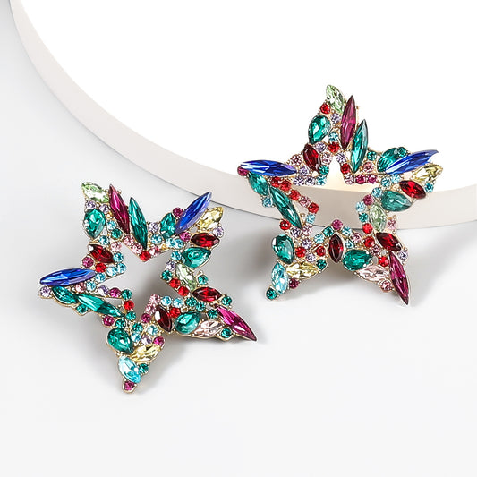 Dazzling Star Shaped Crystal Earrings