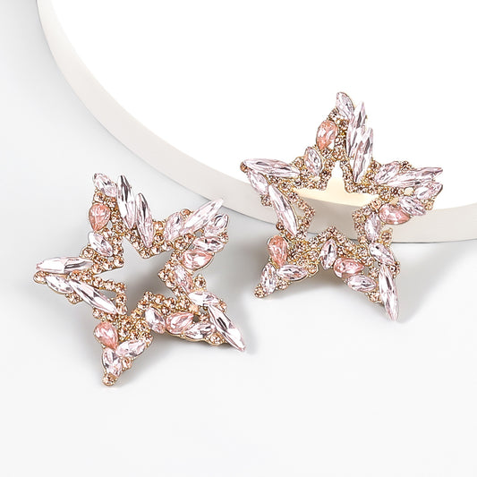 Dazzling Star Shaped Crystal Earrings