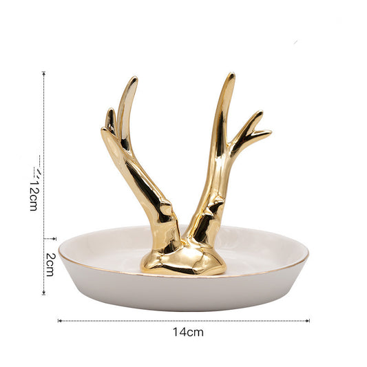 Gold Antlers Jewelry Holder