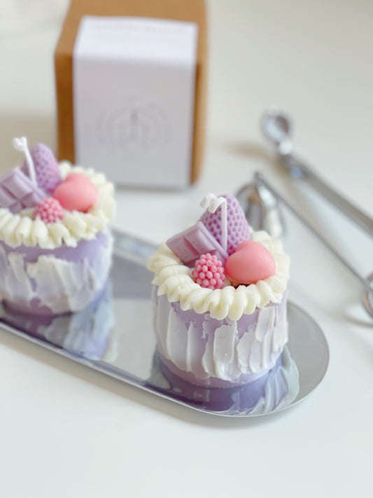 Purple Berries Cake Decorative Candle