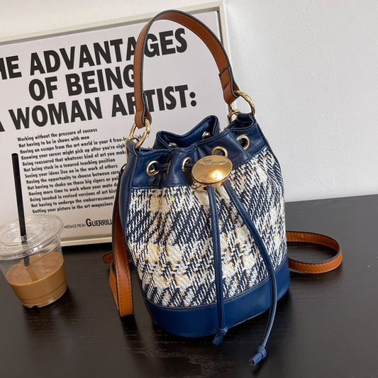 Tweed Satchel Crossbody Bag with Handle