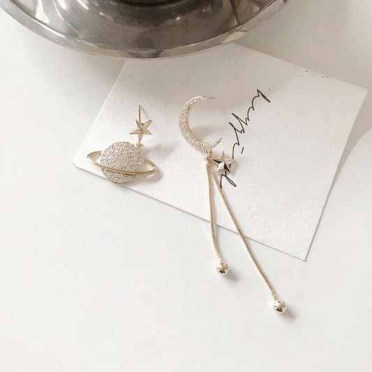 Asymmetrical Planet and Moon Earrings