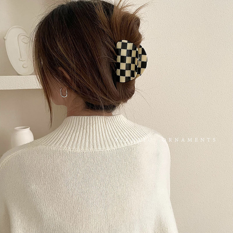 Checkered Glossy Hair Claw Variety