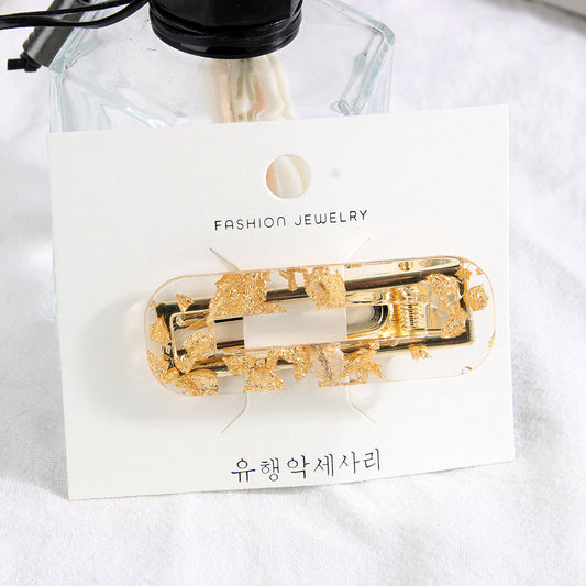 Gold & Silver Foil Clear Hair Clip