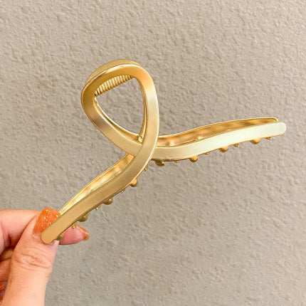 Gold Metal Geometric Open Hair Claw