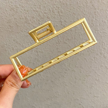 Gold Metal Geometric Open Hair Claw