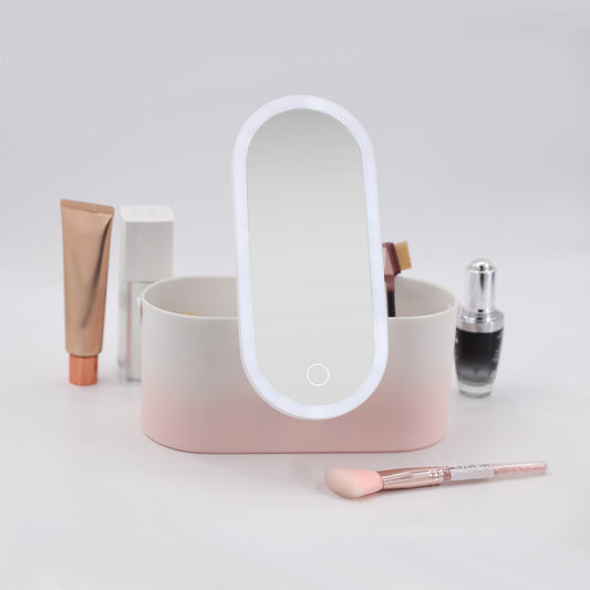 Portable LED Makeup Mirror Storage Box