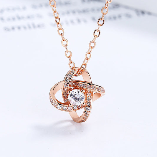 Four Leaf Twist 925 Sterling Silver Necklace