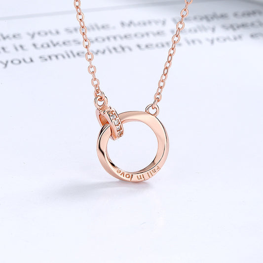 Couples Matching Circle 925 Sterling Silver Necklace