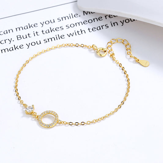 Crystal Circle 925 Sterling Silver Bracelet