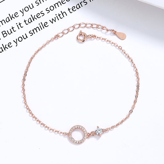Crystal Circle 925 Sterling Silver Bracelet