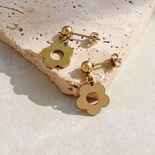 Petite Flower 14K Gold Plated Earrings