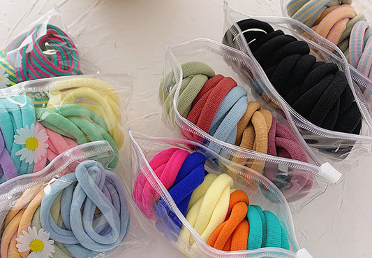 Multicolor Padded Hair Tie Set