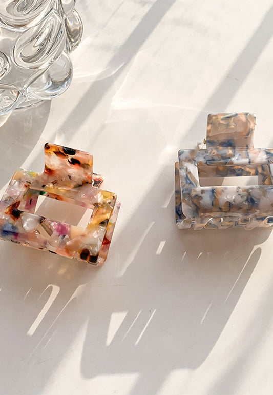 Marble Effect Multicolor Claw Clip